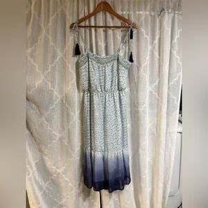 NWT Knox Rose Bohemian Midi Dress MD Sleeveless Hippie Festival Cottage Blues